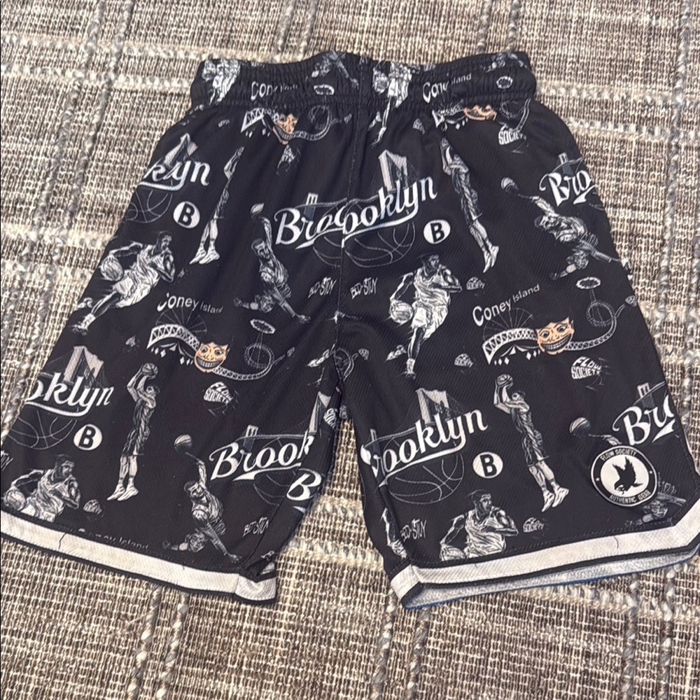 Society Black Graphic Basketball Shorts